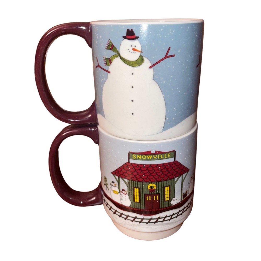 Warren Kimble Snowville Snowman Mugs